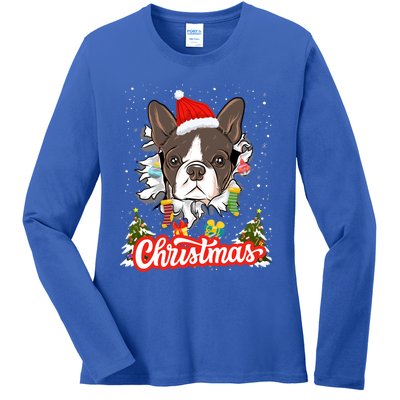 French Bulldog Christmas Idea For And Xmas Frenchie Cool Gift Ladies Long Sleeve Shirt