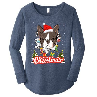 French Bulldog Christmas Idea For And Xmas Frenchie Cool Gift Women's Perfect Tri Tunic Long Sleeve Shirt