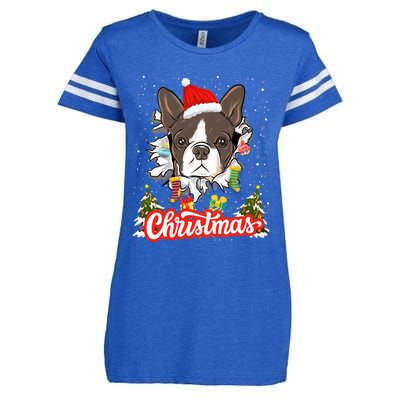 French Bulldog Christmas Idea For And Xmas Frenchie Cool Gift Enza Ladies Jersey Football T-Shirt