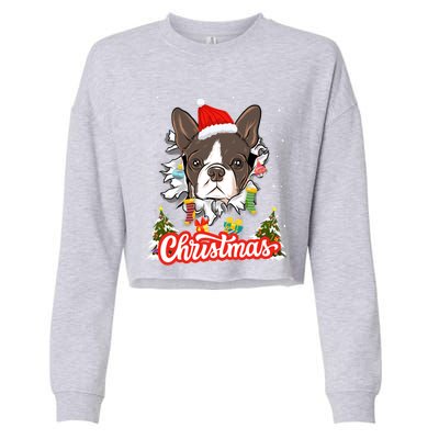 French Bulldog Christmas Idea For And Xmas Frenchie Cool Gift Cropped Pullover Crew