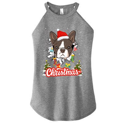 French Bulldog Christmas Idea For And Xmas Frenchie Cool Gift Women's Perfect Tri Rocker Tank