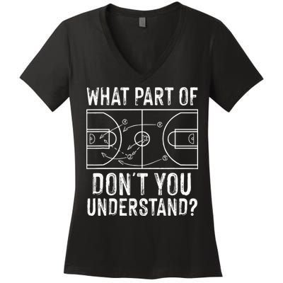 Funny Basketball Coach Design Men Women Ball Game Trainers Women's V-Neck T-Shirt