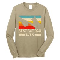 Funny Best Cat Dad Ever Funny Vintage Cat Daddy Long Sleeve Shirt