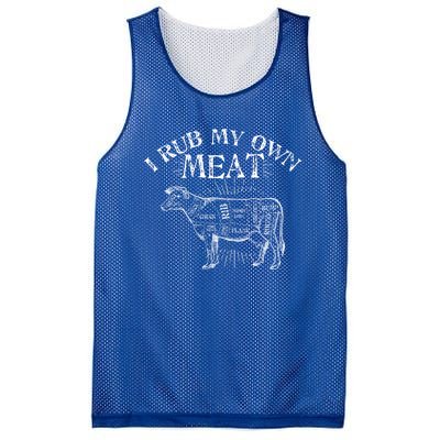 Funny Bbq Chef Gift I Rub My Own Meat Joke Chef Gift Funny Gift Mesh Reversible Basketball Jersey Tank