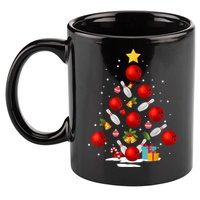 Funny Bowling Christmas Tree Lights Xmas Gifts 11oz C Handle Ceramic Mug