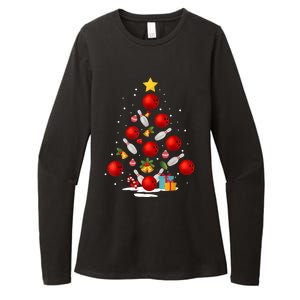 Funny Bowling Christmas Tree Lights Xmas Gifts Womens CVC Long Sleeve Shirt