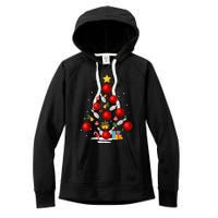 Funny Bowling Christmas Tree Lights Xmas Gifts Women's Fleece Hoodie