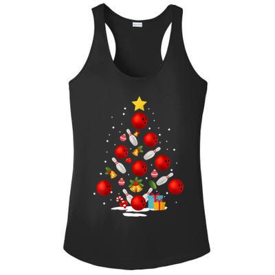 Funny Bowling Christmas Tree Lights Xmas Gifts Ladies PosiCharge Competitor Racerback Tank