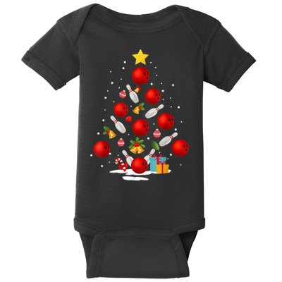 Funny Bowling Christmas Tree Lights Xmas Gifts Baby Bodysuit