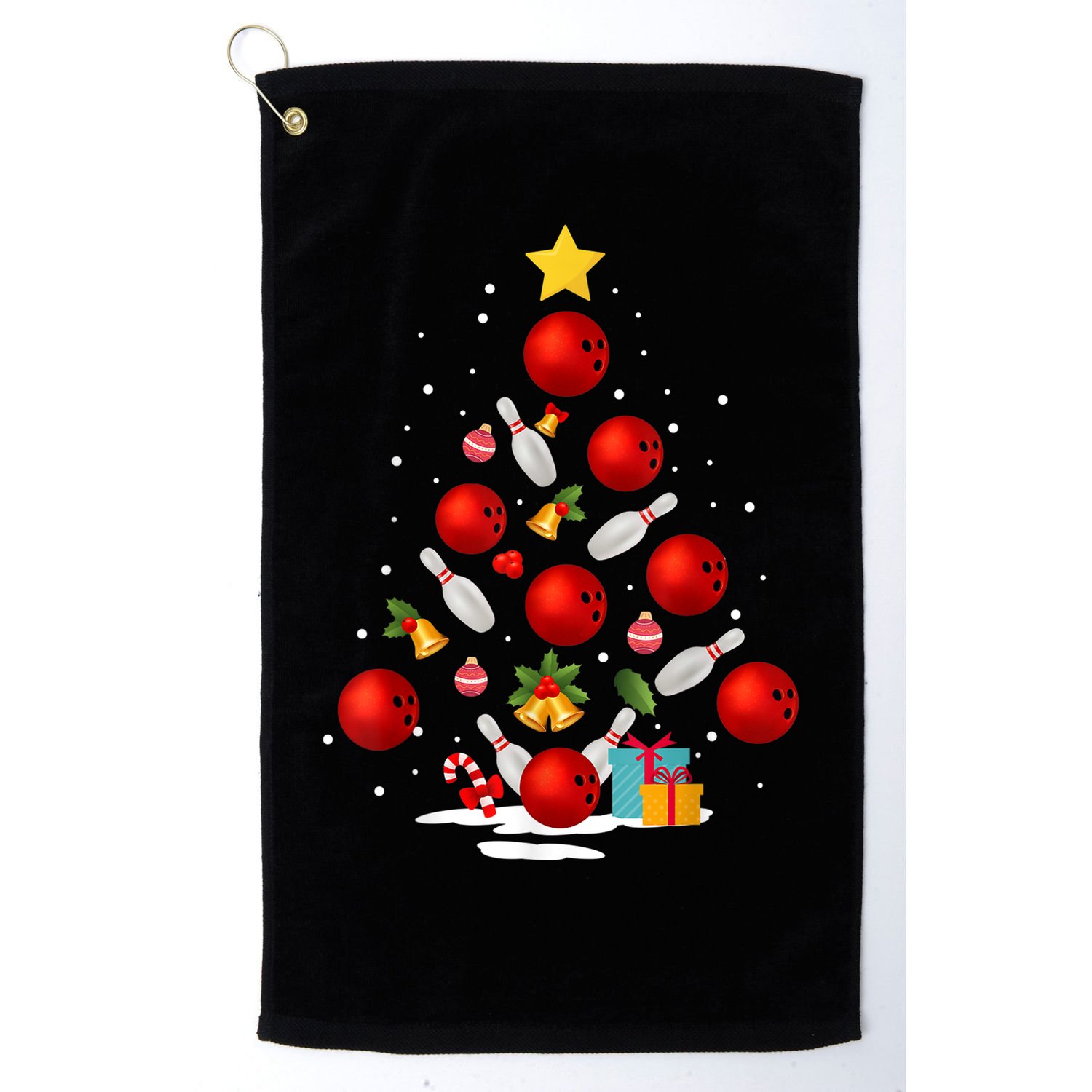 Funny Bowling Christmas Tree Lights Xmas Gifts Golf Towel