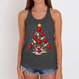 Funny Bowling Christmas Tree Lights Xmas Gifts Women's Knotted Racerback Tank