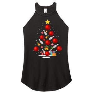 Funny Bowling Christmas Tree Lights Xmas Gifts Women's Perfect Tri Rocker Tank