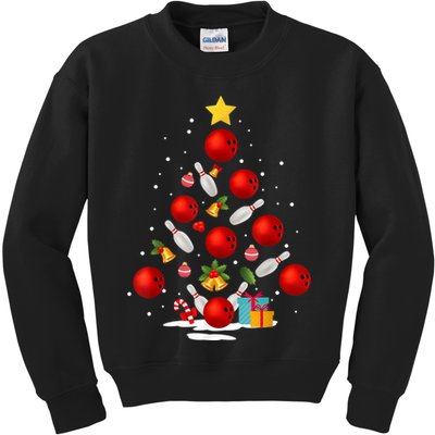 Funny Bowling Christmas Tree Lights Xmas Gifts Kids Sweatshirt