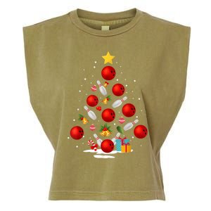 Funny Bowling Christmas Tree Lights Xmas Gifts Garment-Dyed Women's Muscle Tee