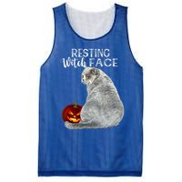 Funny Black Cat Resting Witch Face Halloween Costume Cool Gift Mesh Reversible Basketball Jersey Tank