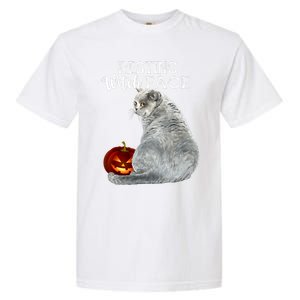 Funny Black Cat Resting Witch Face Halloween Costume Cool Gift Garment-Dyed Heavyweight T-Shirt