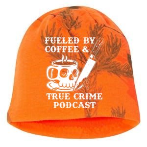 Fueled By Coffee And True Crime Podcast Kati - Camo Knit Beanie