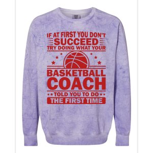 Funny Basketball Coaching Team Player Sports Meaningful Gift Colorblast Crewneck Sweatshirt