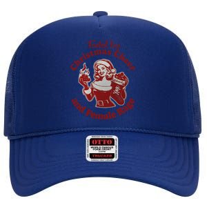 Fueled By Christmas Cheer And Female Rage Feminist Xmas High Crown Mesh Back Trucker Hat