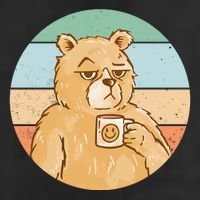 Funny Bear Coffee Lover Retro Sunset 11oz C Handle Ceramic Mug