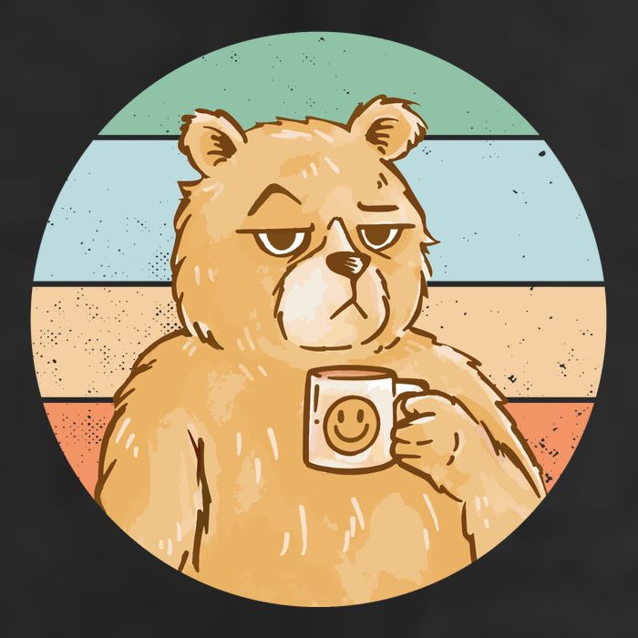 Funny Bear Coffee Lover Retro Sunset 11oz C Handle Ceramic Mug