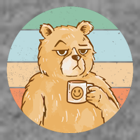 Funny Bear Coffee Lover Retro Sunset Tall T-Shirt