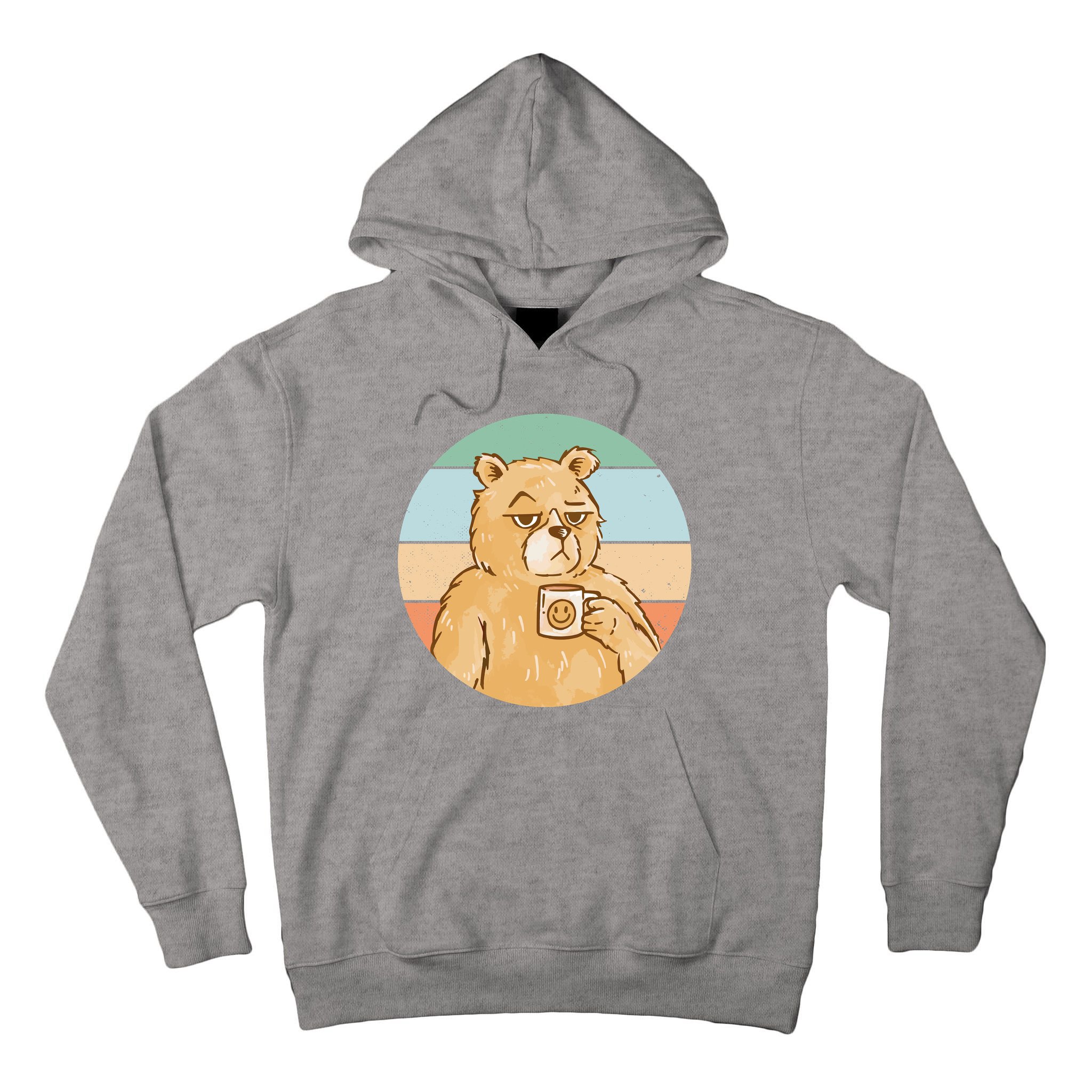 Funny Bear Coffee Lover Retro Sunset Tall Hoodie