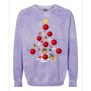 Funny Bowling Christmas Tree Lights Xmas Gifts Colorblast Crewneck Sweatshirt