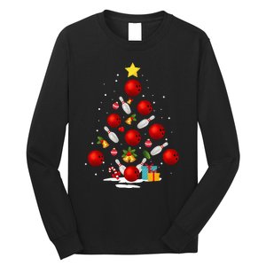 Funny Bowling Christmas Tree Lights Xmas Gifts Long Sleeve Shirt