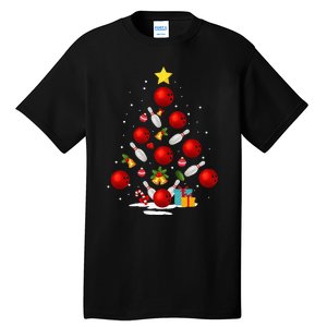 Funny Bowling Christmas Tree Lights Xmas Gifts Tall T-Shirt