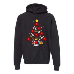 Funny Bowling Christmas Tree Lights Xmas Gifts Premium Hoodie