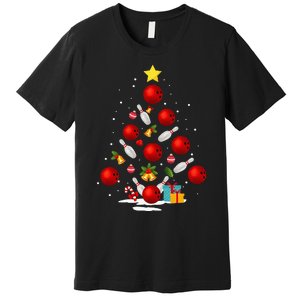 Funny Bowling Christmas Tree Lights Xmas Gifts Premium T-Shirt