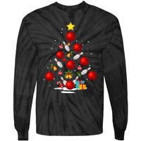 Funny Bowling Christmas Tree Lights Xmas Gifts Tie-Dye Long Sleeve Shirt