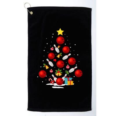 Funny Bowling Christmas Tree Lights Xmas Gifts Platinum Collection Golf Towel