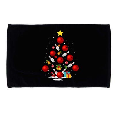 Funny Bowling Christmas Tree Lights Xmas Gifts Microfiber Hand Towel