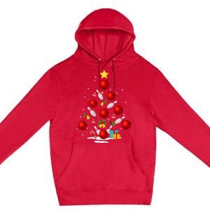 Funny Bowling Christmas Tree Lights Xmas Gifts Premium Pullover Hoodie