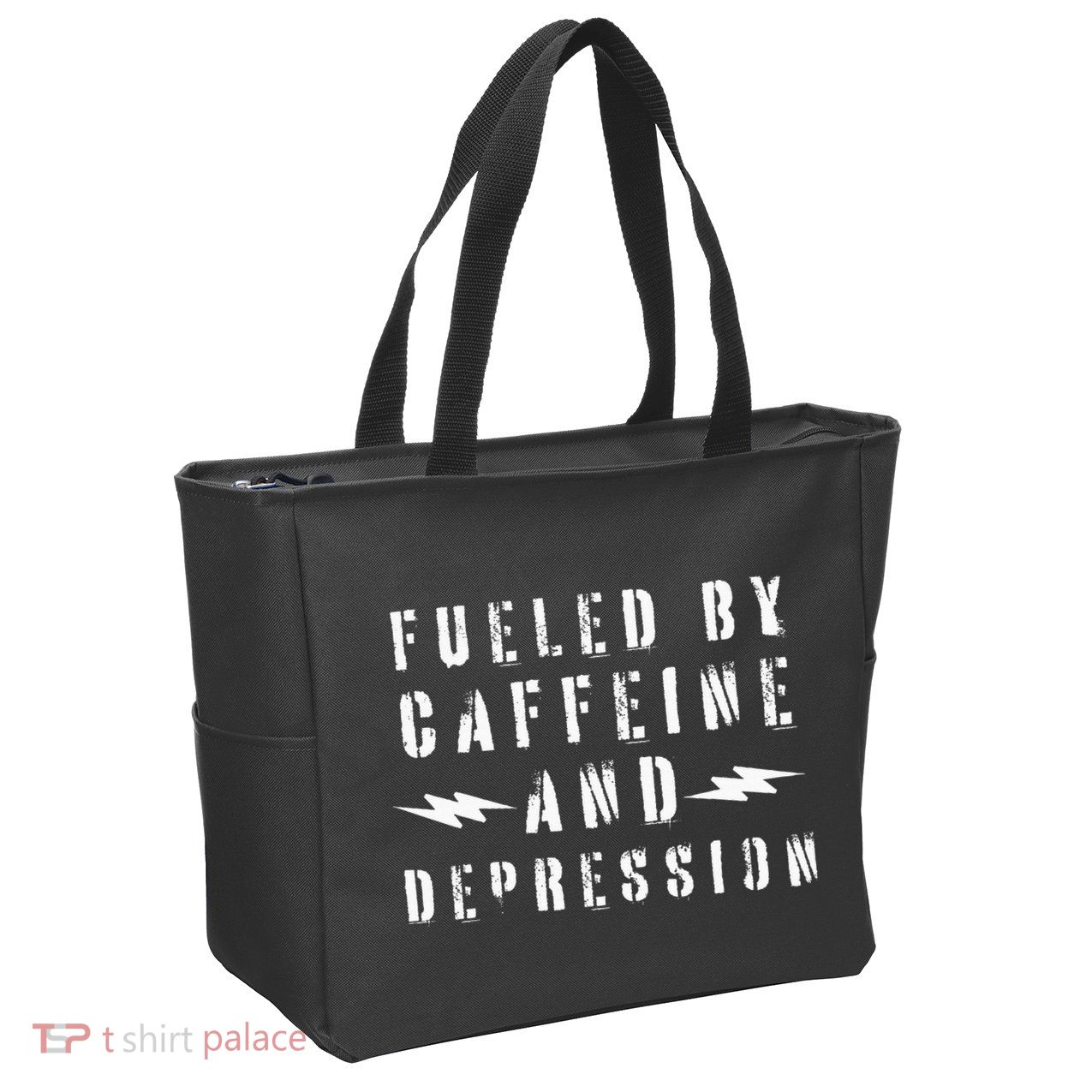 Fueled By Caffeine And Depression Zip Tote Bag