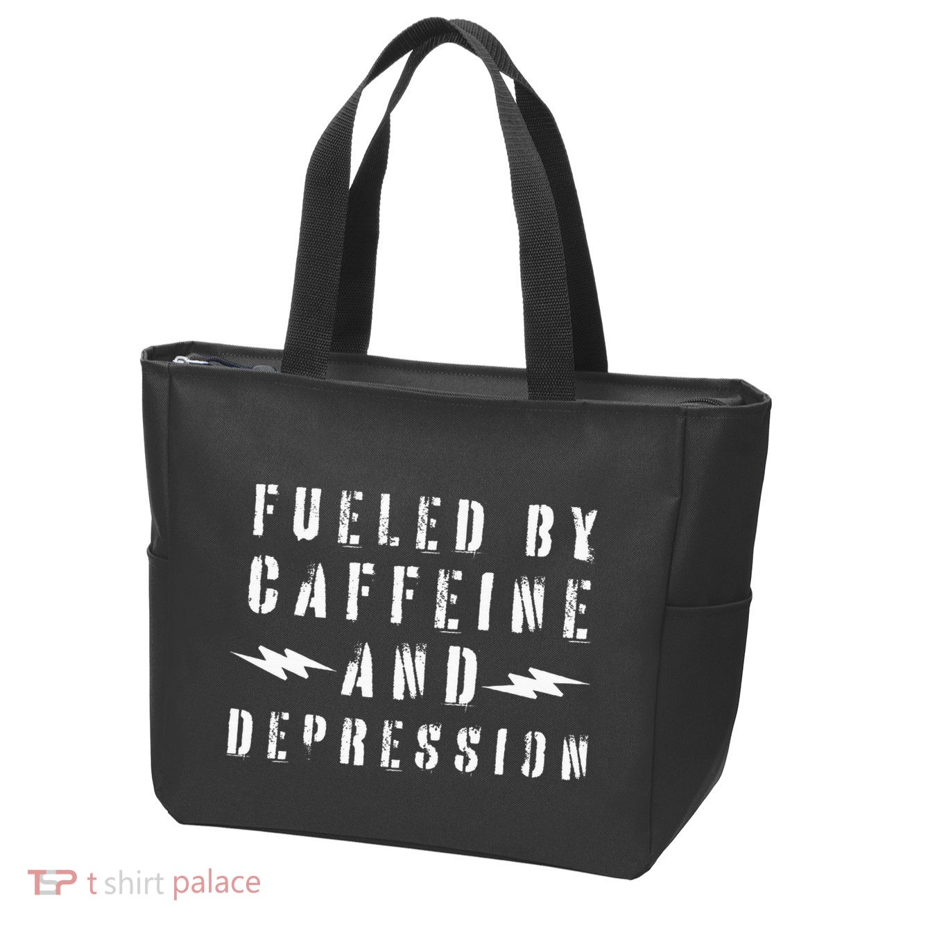Fueled By Caffeine And Depression Zip Tote Bag