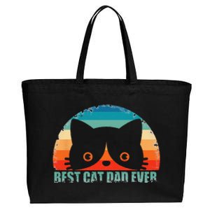 Funny Best Cat Dad Fathers Day Gift From Wife Son Daughter Cotton Canvas Jumbo Tote