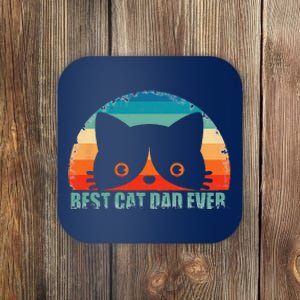 Funny Best Cat Dad Fathers Day Gift From Wife Son Daughter Coaster