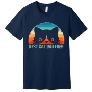 Funny Best Cat Dad Fathers Day Gift From Wife Son Daughter Premium T-Shirt