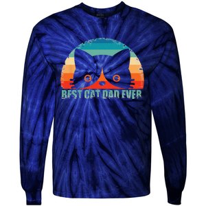 Funny Best Cat Dad Fathers Day Gift From Wife Son Daughter Tie-Dye Long Sleeve Shirt