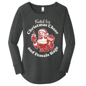 Fueled By Christmas Cheer And Female Rage Patriarchy Women's Perfect Tri Tunic Long Sleeve Shirt