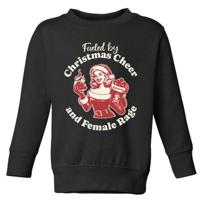 Fueled By Christmas Cheer And Female Rage Patriarchy Toddler Sweatshirt