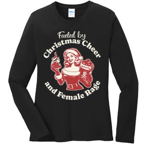 Fueled By Christmas Cheer And Female Rage Patriarchy Ladies Long Sleeve Shirt