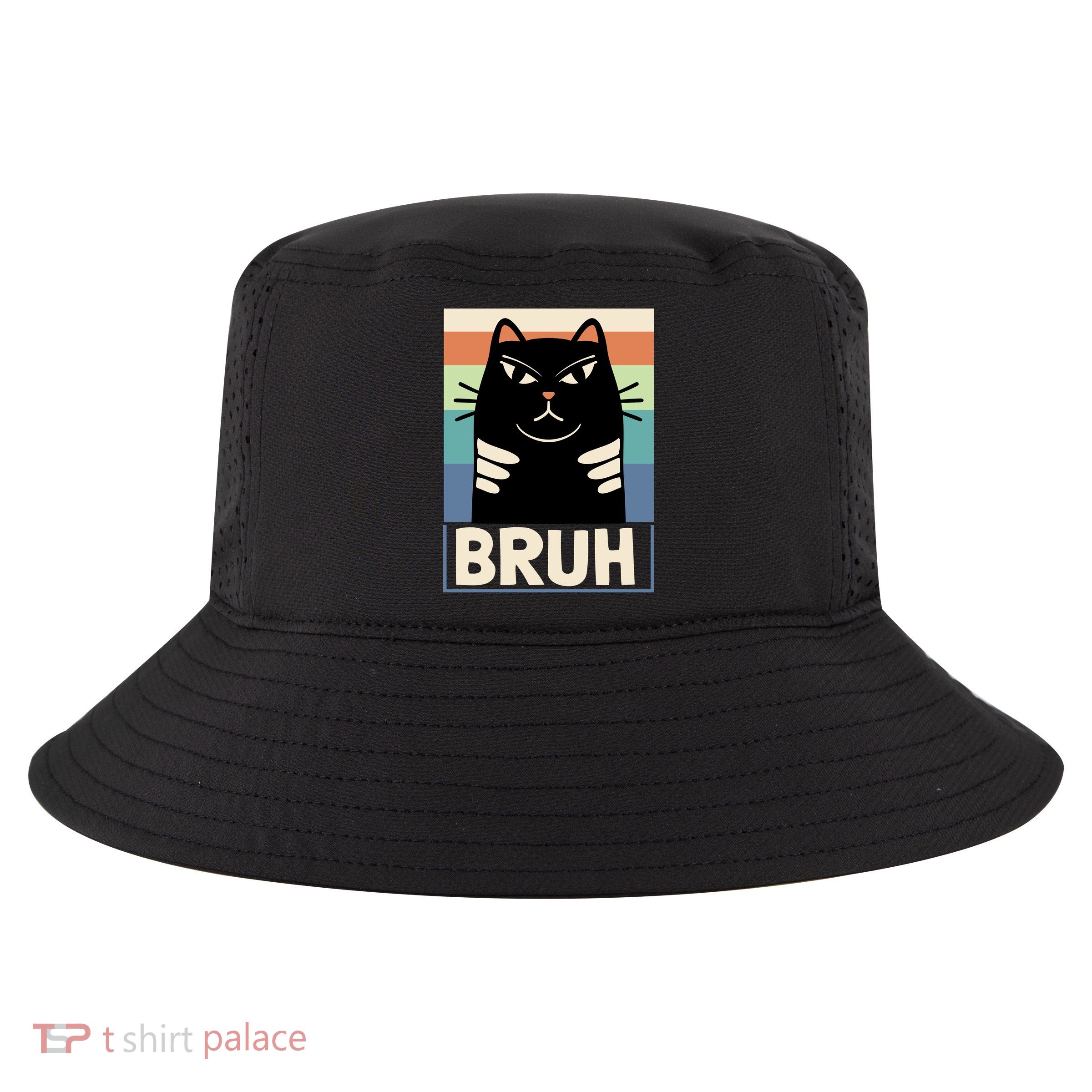 Funny Black Cat Meme Cool Comfort Performance Bucket Hat