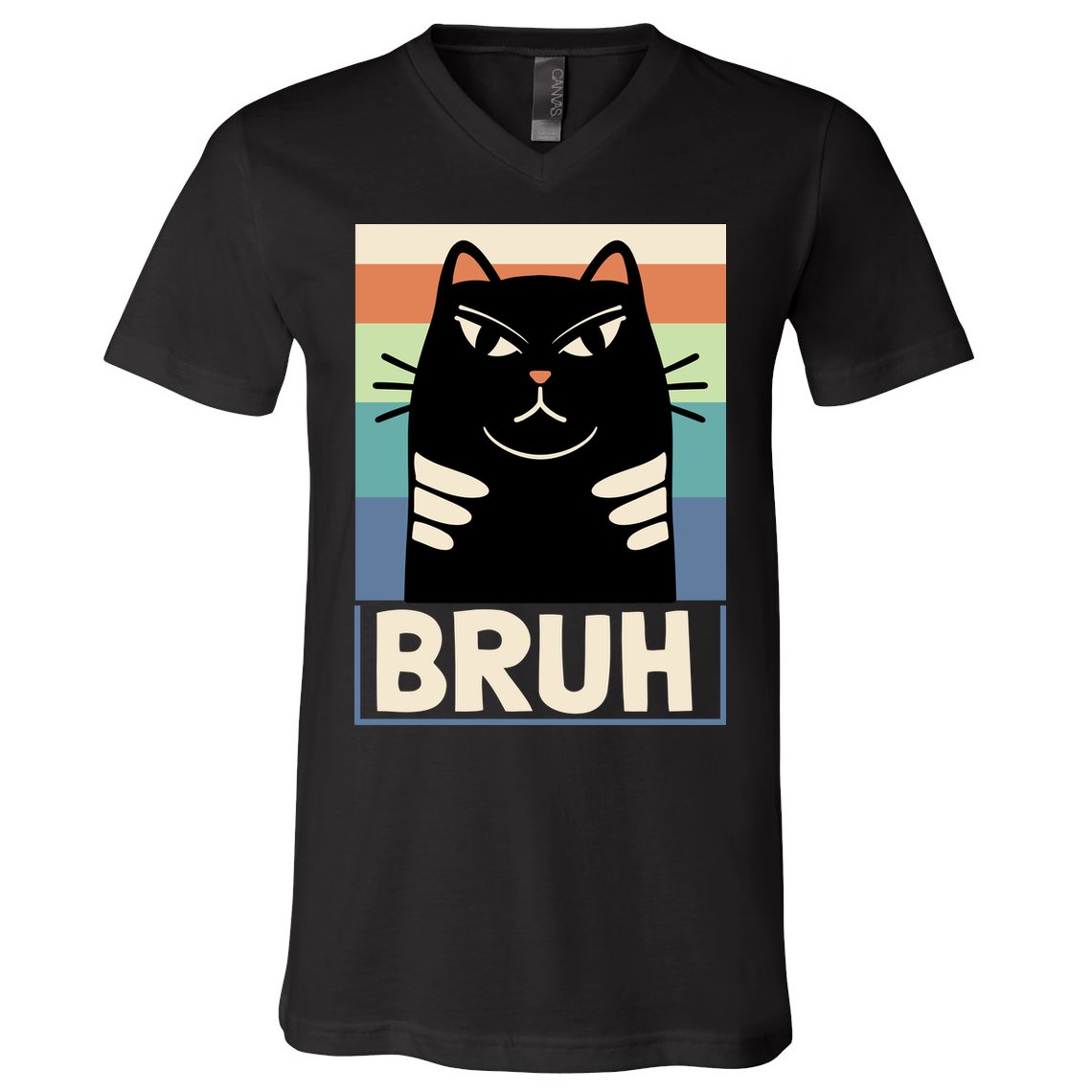 Funny Black Cat Meme V-Neck T-Shirt
