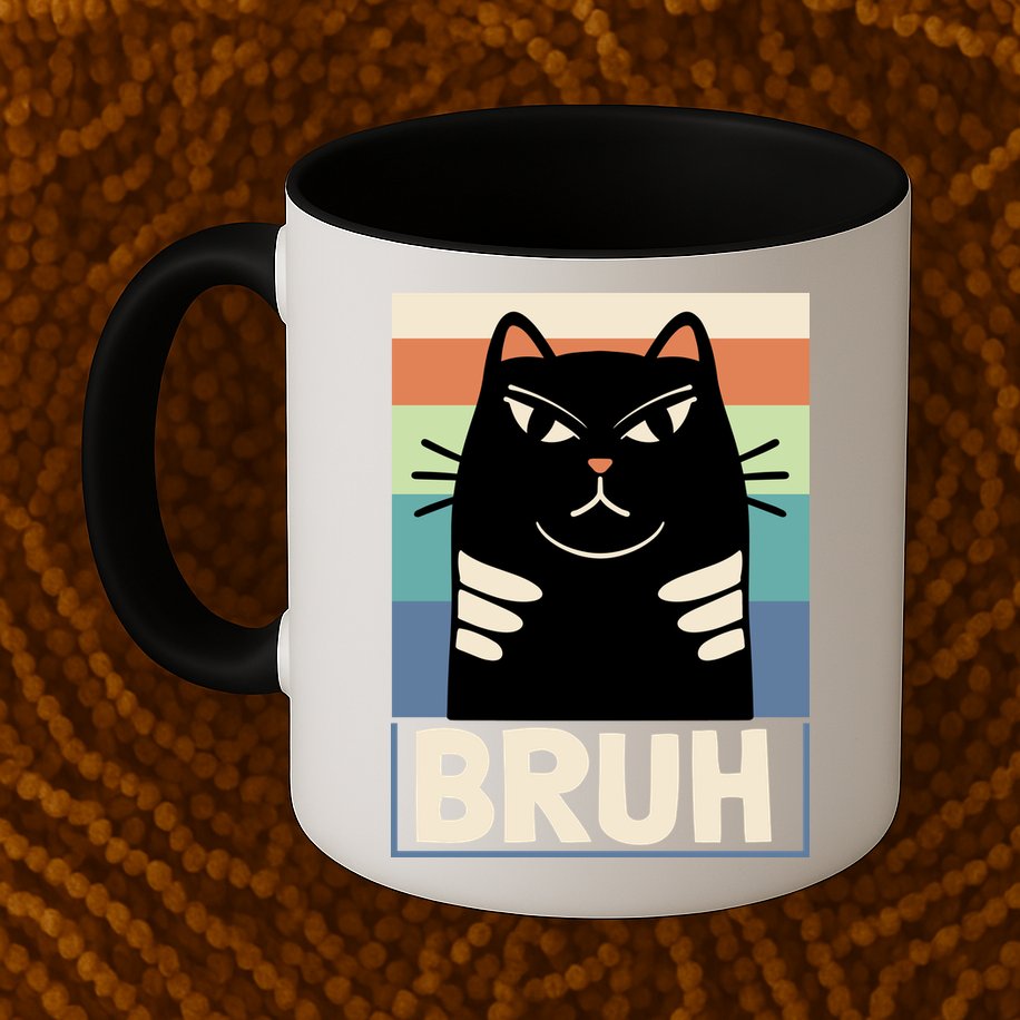 Funny Black Cat Meme Mug