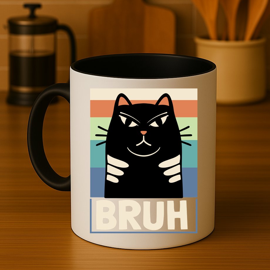Funny Black Cat Meme Mug