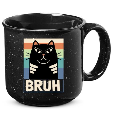 Funny Black Cat Meme 15oz Campfire Ceramic Mug